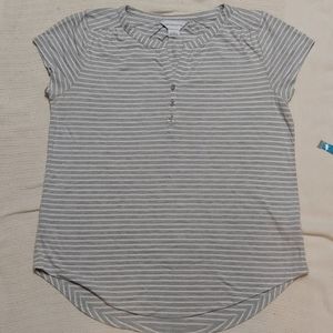 Grey/White Striped Top
